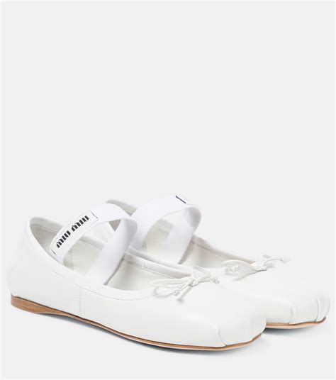 white miu miu shoes|miu miu ballet flats.